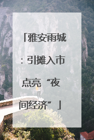 雅安雨城：引摊入市 点亮“夜间经济”