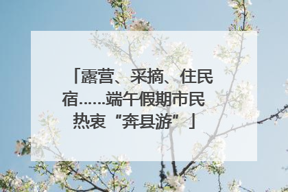 露营、采摘、住民宿……端午假期市民热衷“奔县游”