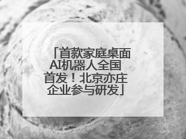 首款家庭桌面AI机器人全国首发！北京亦庄企业参与研发
