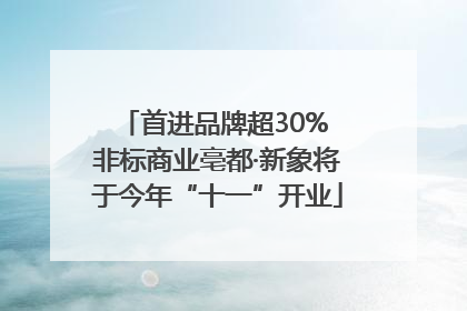 首进品牌超30% 非标商业亳都·新象将于今年“十一”开业