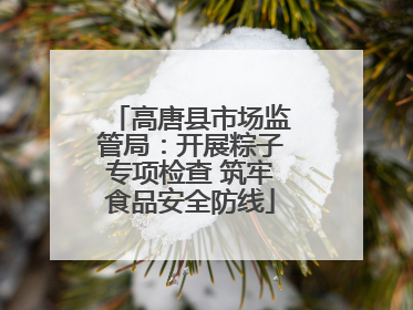 高唐县市场监管局：开展粽子专项检查 筑牢食品安全防线