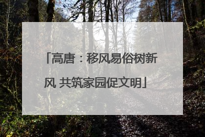 高唐：移风易俗树新风 共筑家园促文明