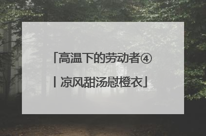 高温下的劳动者④丨凉风甜汤慰橙衣