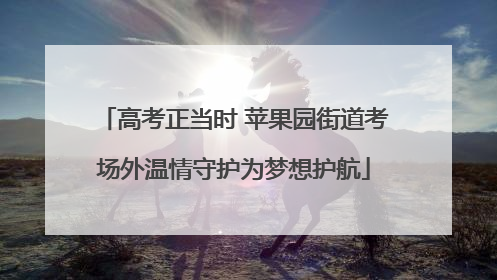 高考正当时 苹果园街道考场外温情守护为梦想护航