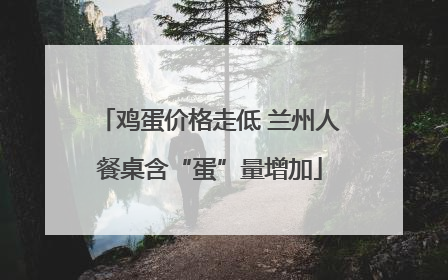 鸡蛋价格走低 兰州人餐桌含“蛋”量增加