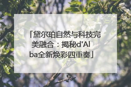 黛尔珀自然与科技完美融合：揭秘d'Alba全新焕彩四重奏