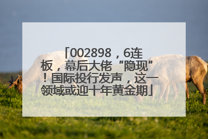 002898，6连板，幕后大佬“隐现”！国际投行发声，这一领域或迎十年黄金期