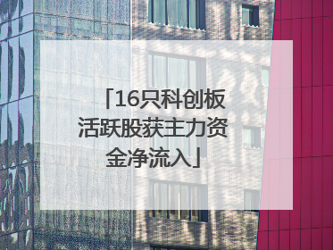 16只科创板活跃股获主力资金净流入