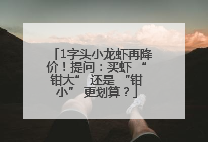 1字头小龙虾再降价！提问：买虾 “钳大” 还是 “钳小” 更划算？