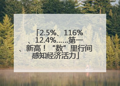 2.5%、116%、12.4%……第一、新高！“数”里行间感知经济活力