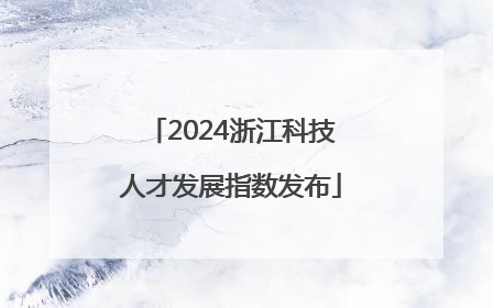 2024浙江科技人才发展指数发布