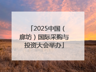 2025中国（廊坊）国际采购与投资大会举办