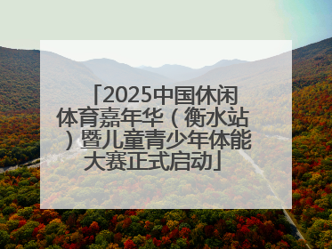 2025中国休闲体育嘉年华（衡水站）暨儿童青少年体能大赛正式启动