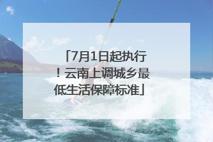 7月1日起执行！云南上调城乡最低生活保障标准