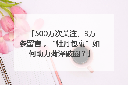 500万次关注、3万条留言，“牡丹包裹”如何助力菏泽破圈？