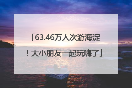 63.46万人次游海淀！大小朋友一起玩嗨了