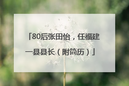 80后张田怡，任福建一县县长（附简历）
