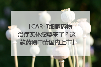 CAR-T细胞药物治疗实体瘤要来了？这款药物申请国内上市