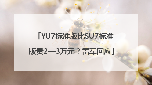 YU7标准版比SU7标准版贵2—3万元？雷军回应